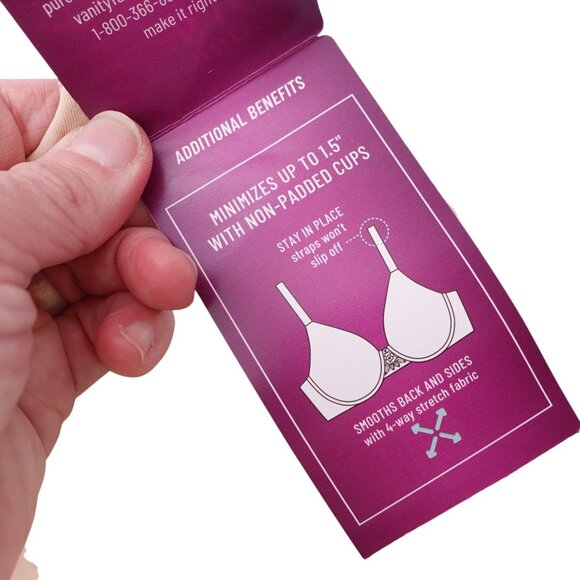 NWT Vanity Fair Beauty Back Full Figure Underwire Minimizer Bra Sz 36H Neutral - Picture 8 of 12